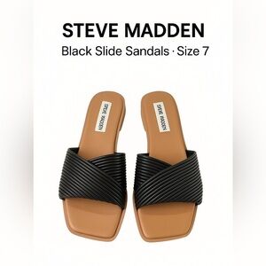 Steve Madden Black Slide Sandals – Size 7 – Gently Used